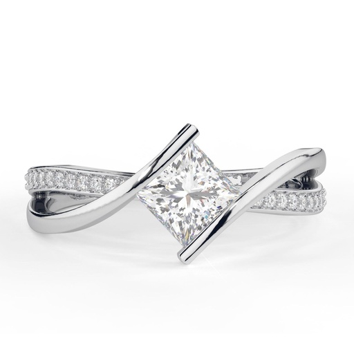 1.50ctPrincess Cut Diamond Twisted Anniversary Ring for Women