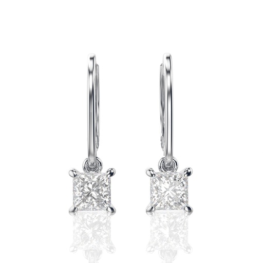 
1.50ct Princess Cut Diamond Dangle Huggie Hoop Earrings For Women

