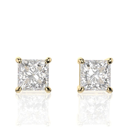1.00ctPrincess Cut Diamond Stud Earrings For Women