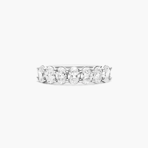 Oval Cut Diamond 7 Stone Half Eternity Wedding Band For Women