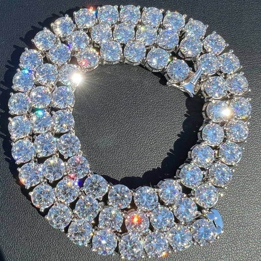 8.50MM Round Cut Diamond Prong Setting Tennis Chain For Men
