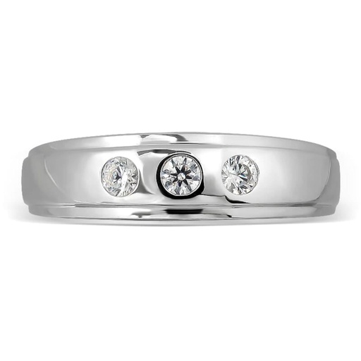Round Cut Diamond 3 Stone Anniversary Ring For Men