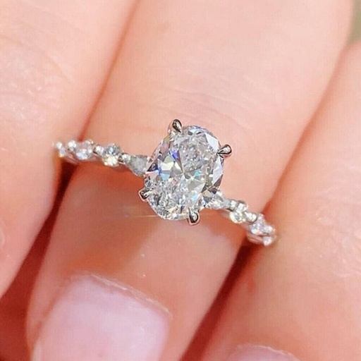 Oval Cut Fancy Set Engagement Ring