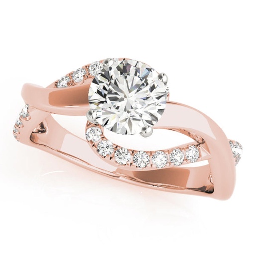Round Cut Diamond Twisted Style Engagement Ring For Women