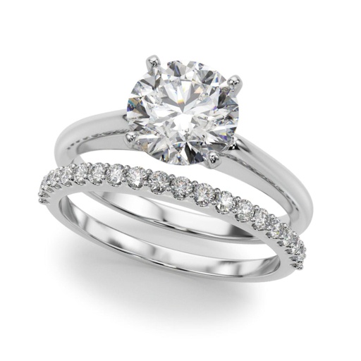 Round Cut Diamond Bridal Set Engagement Ring For Women