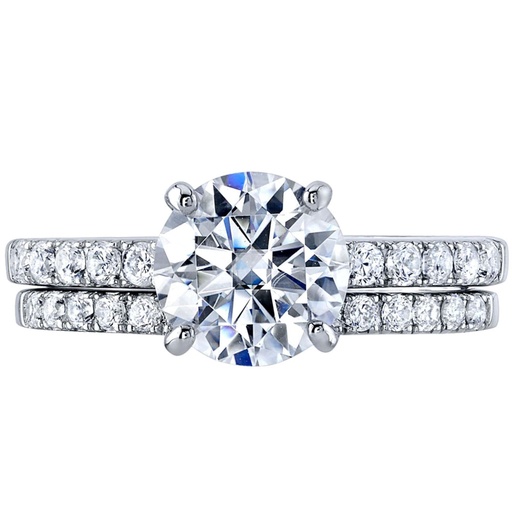 Bridal Set White Round Cut Cubic Zirconia In 925 Sterling Silver Ring For Engagement