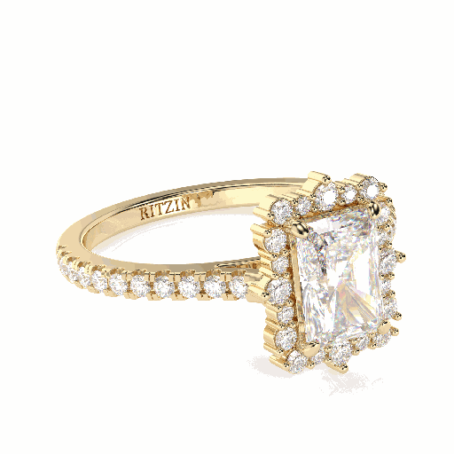 Radiant Shape Halo Accent Diamond Engagement for Women