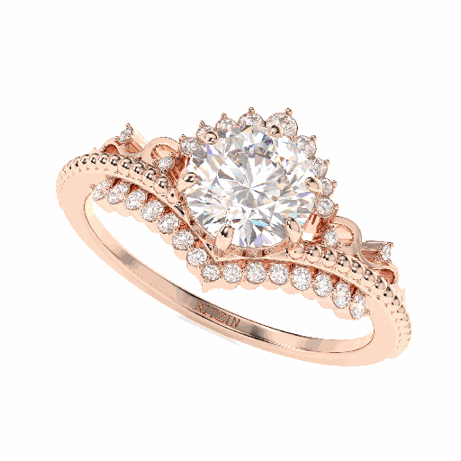 Round Diamond Fancy Engagement Ring for Women