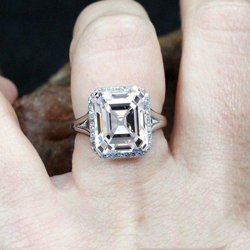 Asscher Diamond Engagement Ring for Women