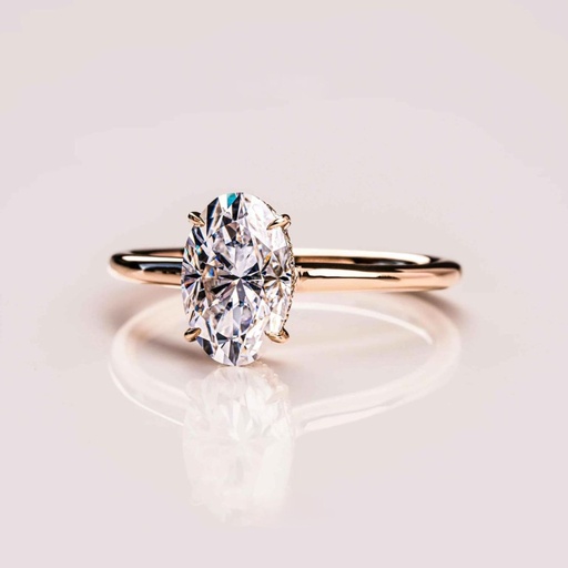  Diamond Engagement Ring,  Oval Cut Diamond Wedding Ring, 14K White Gold Anniversary Gift Ring