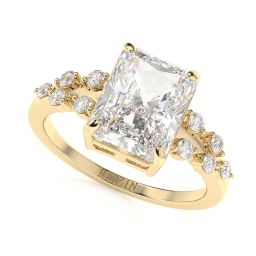  Engagement Ring  Radiant Cut Engagement Ring Diamond Cluster Wedding Ring Brilliant Gemstone Custom Jewelry