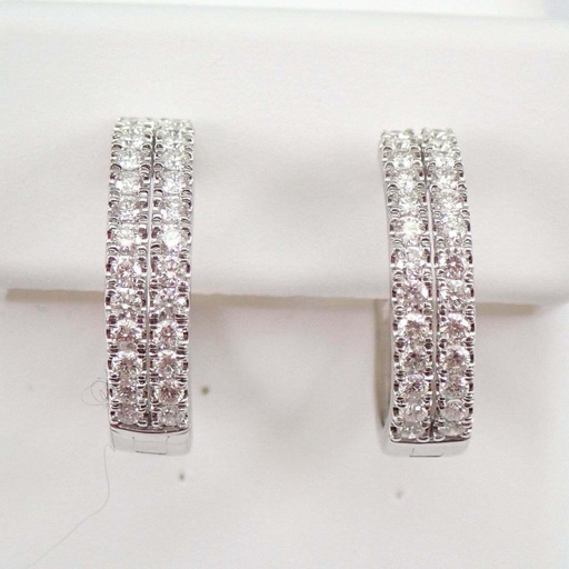 Round Diamond Hoop Earrings For Women