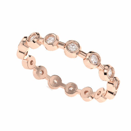 Round Diamond Band Engagement Ring for Women