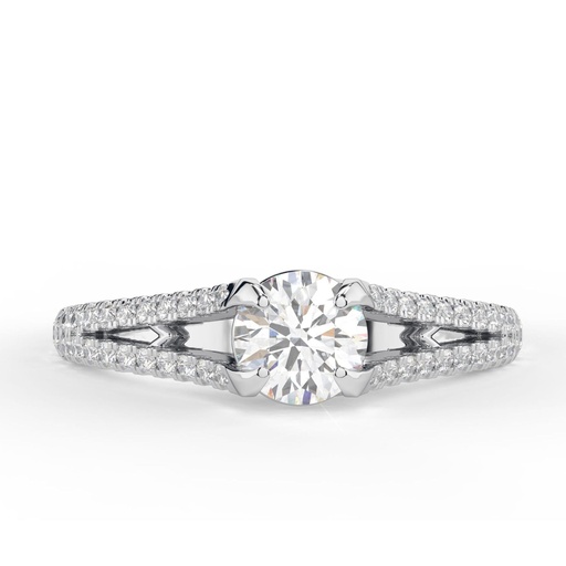 Vintage Art Deco   Round Cut  Engagement Ring, Split Shank Scorpion Prong Set Anniversary Ring, Love Proposal Ring