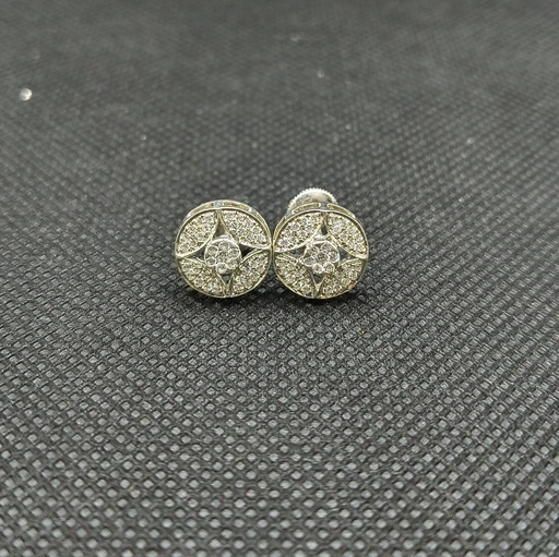 Round Brilliant  Diamond Earrings, Wedding Earrings, Diamond Studs for Her, Halo Earrings, Screw/Push Back Earrings