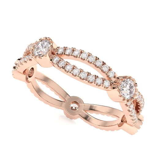 Twisted Band for Women, Round Wedding Band, Matching Eternity Band for Vintage Style Engagement Rings,