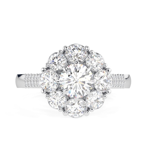 Flower Style Wedding Ring, Vintage Unique Designer Anniversary Ring, Amazing  Round Brilliant Cut Moissanite Engagement Ring