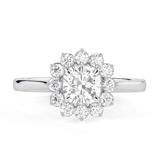 Cushion Cut Halo Engagement Ring, Cushion  Diamond Anniversary Ring, Diamond Ring, Wedding Ring For Her