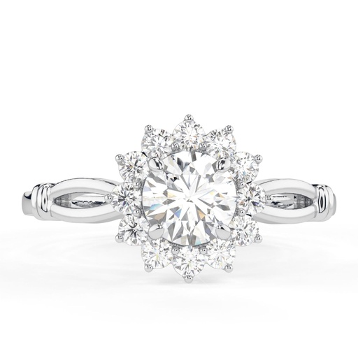 Round Cut Lab Grown Diamond Engagement Ring Friendly Diamond Halo Ring For Love  Diamond Ring Valentine's Ring