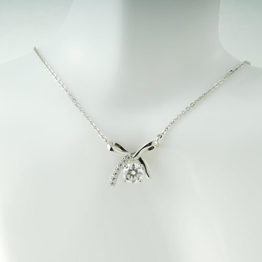 Solid Gold Round Cut Pendant Necklace, Valentine's Day/ Anniversary/ Birthday Gift for Woman, Wife