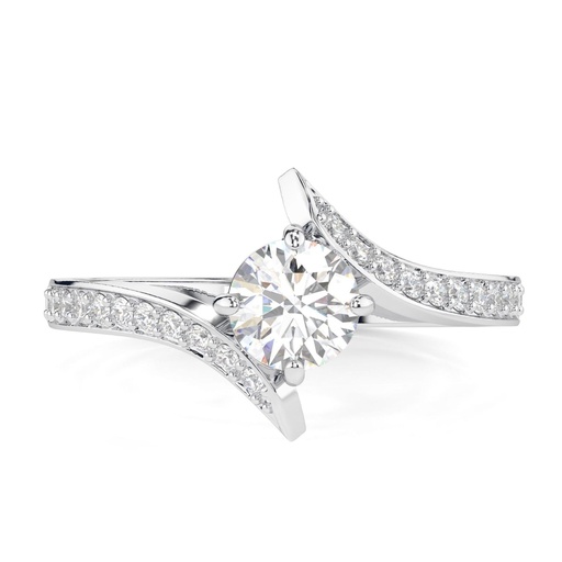 Round Cut Diamond Twisted Anniversary Ring for Women