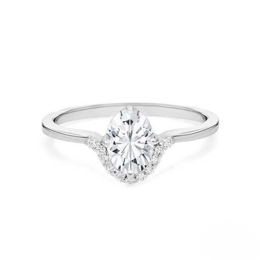 Oval Diamond Ring, Unique Engagement Ring ,Curved Wedding Ring, Conflict  Bridal Ring ,Gift for Her