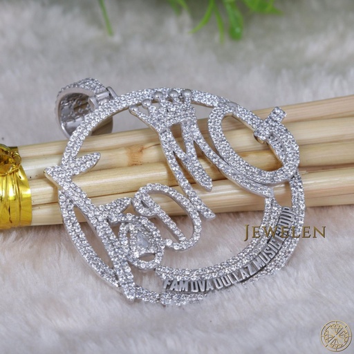 Moissanite Personalized Letter Pendant / 14K Solid Gold Handmade Men's Logo Pendant / Moissanite Nameplate Pendant Gift For Him