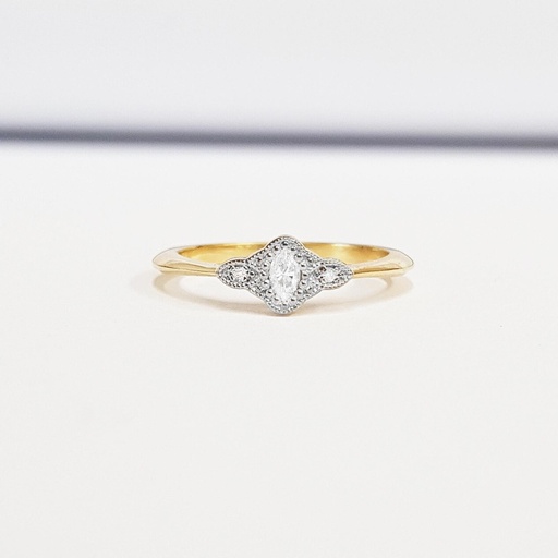 Marquise diamond engagement ring in white/rose/yellow gold or platinum