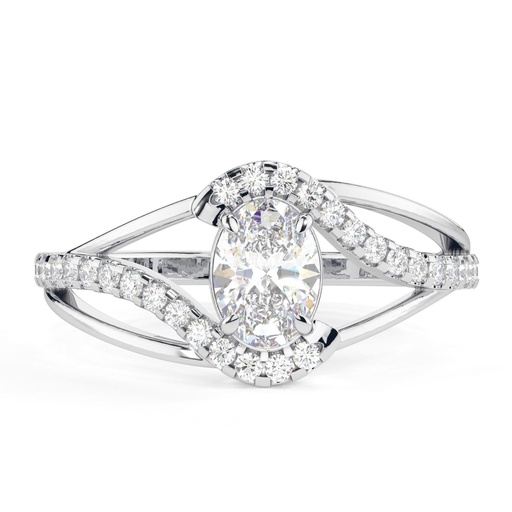  Oval Cut Colorless  Ring | Engagement Ring | Wedding Ring | Claw Prong and Twisted Band Bridal Set Gift Ring