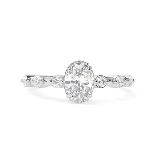 White gold engagement ring Oval Moissanite engagement ring women Unique Diamond engagement ring Bridal Promise Anniversary gift for her