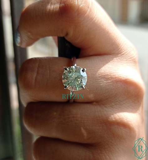 Handmade Jewelry/  Round Cut Engagement Ring/ 4 Prongs Solitaire Rings/ Bridal Stacking Rings/ Round Cut Solitaire Rings