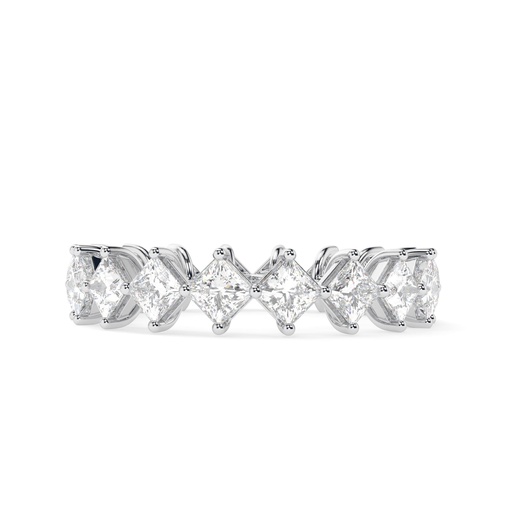 Princess Cut Lab Grown Diamond Eternity Band Ring in Gold Sustainable Luxury Jewelry Ethical Wedding/Anniversary Band Eco-friendly