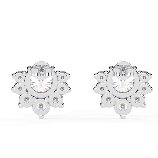 Round Cut Diamond Unique Stud Earrings For Women