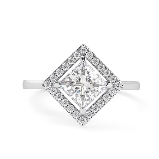 1.00CTGorgeous Princess Cut Moissanite Ring VVS1,Sterling Silver and Platinum Group Metal Multi-Layer Plating