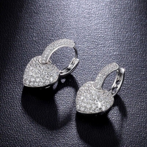 Hoop Earrings, Round Cut Simulated Diamond Women's Stud Earrings White 925 Sterling Silver Women's earring, Valentine Special