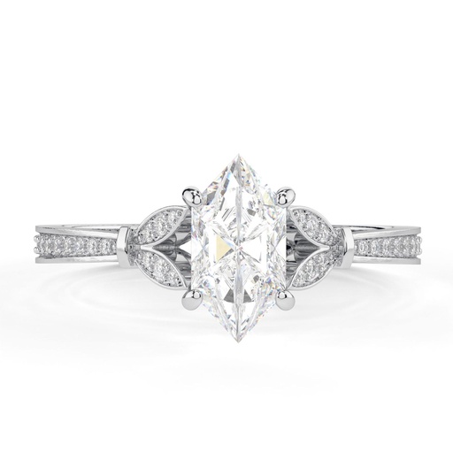 Dutch Marquise Cut Diamond Unique Solitaire With Accents Engagement Ring for Women