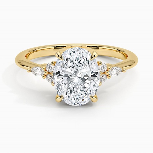 Oval Cut Yellow Gold Fancy Engagement Ring for Women 