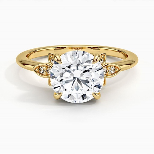 Round Cut Yellow Gold Solitaire Engagement Ring for Women