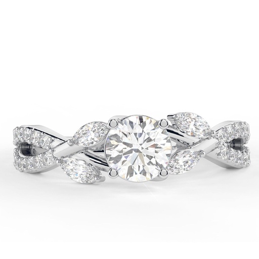 Round Cut Diamond Twisted Anniversary Ring for Women