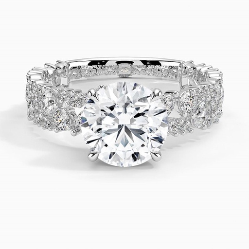  Round Cut Fancy Engagement Ring, Wedding Ring for Women, White Gold Ring, Gift Ring