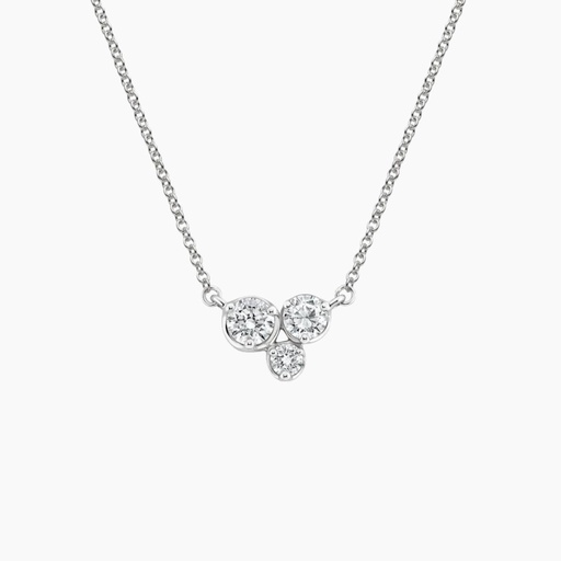 Round Cut Diamond 3 Stone Pendant For Women