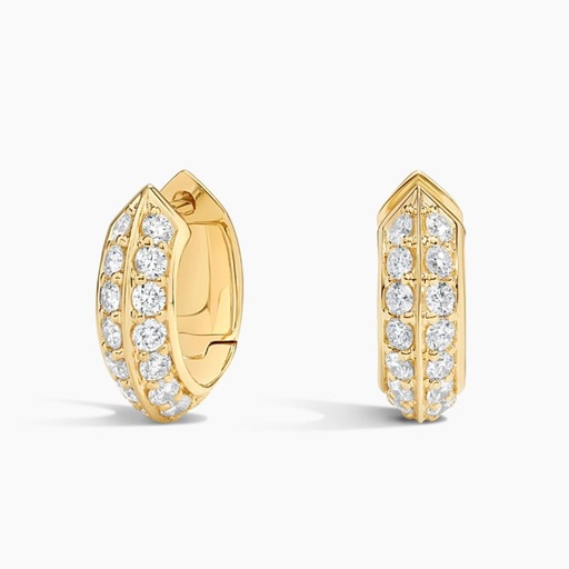 Round Cut Yellow Gold  Out Huggie Hoop Earrings for Women, Gift for Your Special One