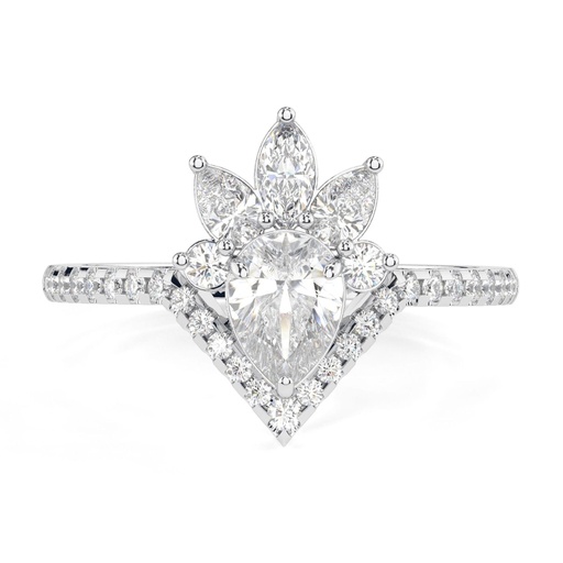 Pear Cut Diamond Unique Style Anniversary Ring for Women
