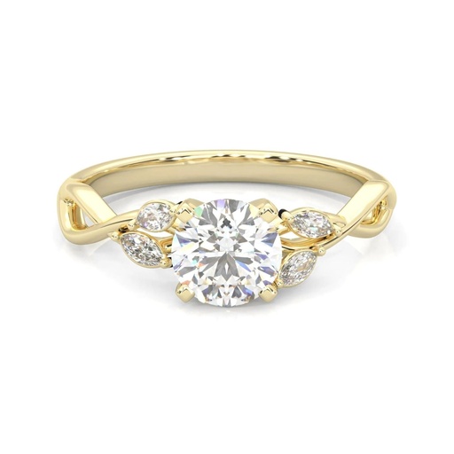 Round Cut Twisted Engagement Ring, Wedding Ring for Women