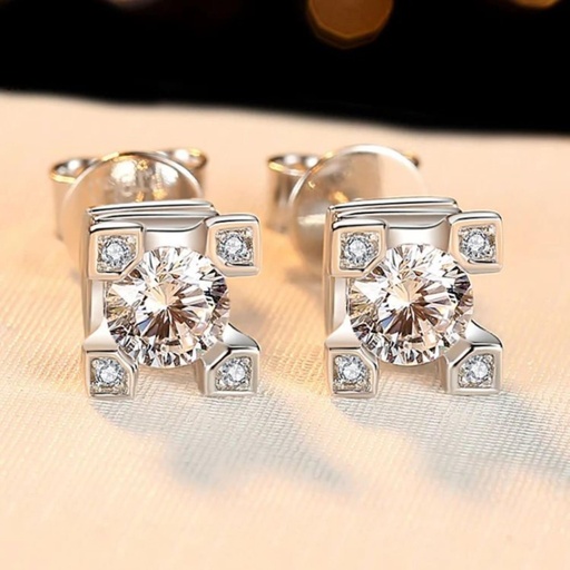 Round Cut Diamond Unique Stud Earrings for Women 