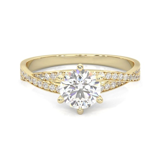 Round Cut Twisted Engagement Ring for Women