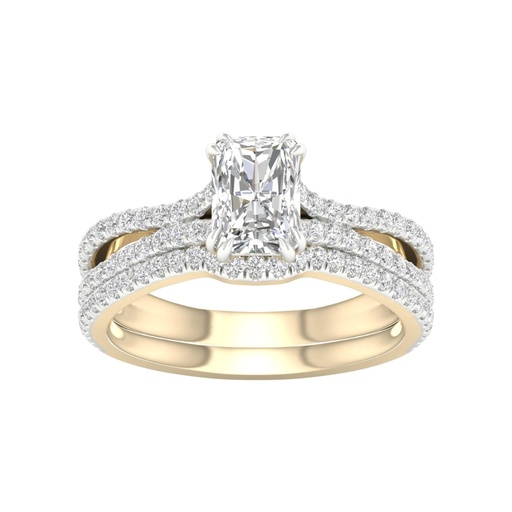 Radiant Cut Bridal Set Engagement Ring, Wedding Ring for Women 