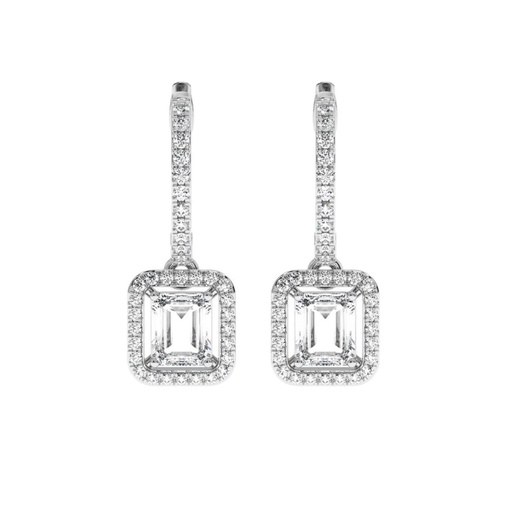 Emerald Cut Diamond Drop/Dangle Earrings for Women