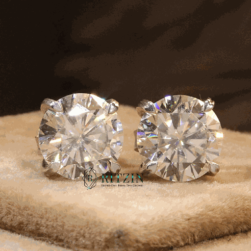 2.00CT Round Cut Diamond Stud Erarings For Women Push Back Stud Earrings