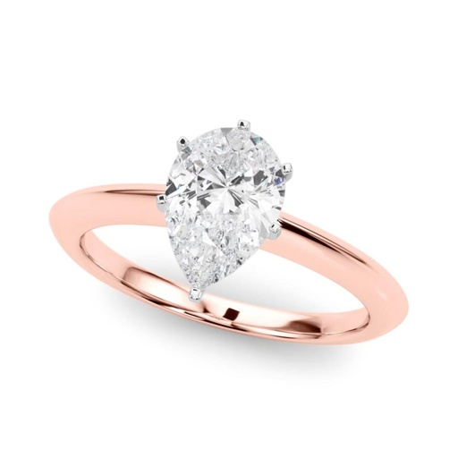 Pear Cut Diamond Solitaire Engagement Ring For Women